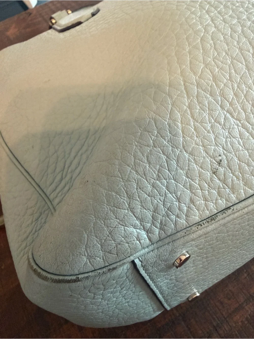 Kate Spade Light Blue Pebbled Leather Satchel with Shoulder Strap